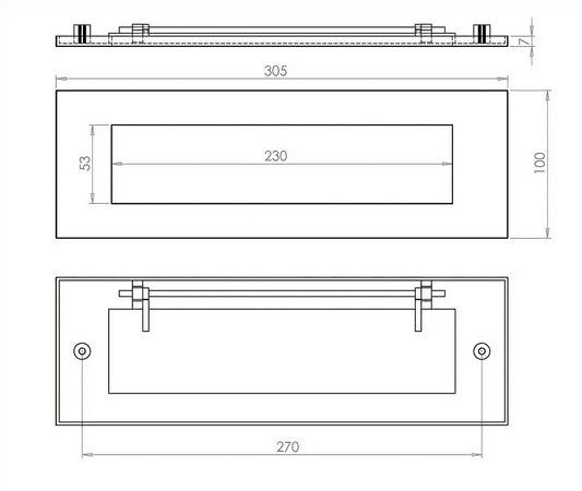 Traditional letter plate satin chrome 305 x 102mm