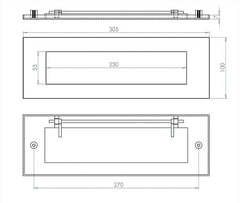 Traditional letter plate satin chrome 305 x 102mm