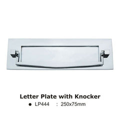 Letter Plate with Knocker - Polish Chrome finish 250 x 75 mm
