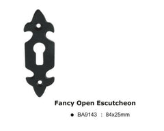 Black antique fancy open escutcheon -84x25mm