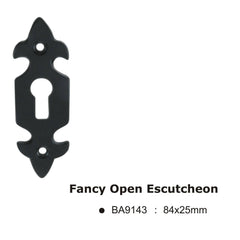 Black antique fancy open escutcheon -84x25mm