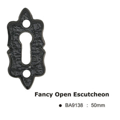 Black Antique Fancy Open Escutcheon -50mm