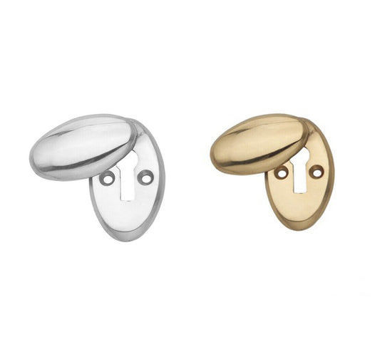 Oval Covered Escutcheon- SOLID BRASS - EUROART UK