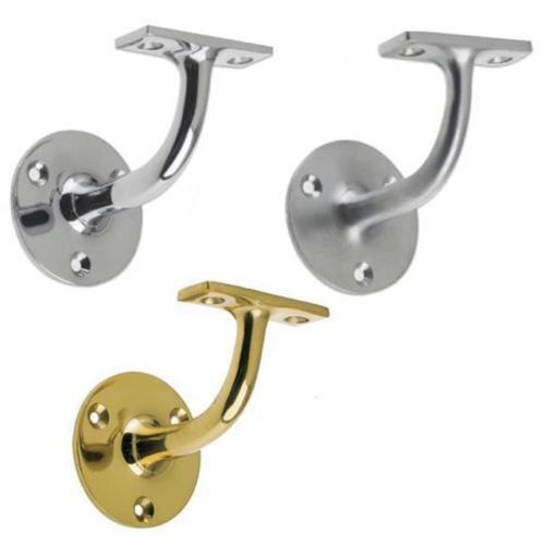 Heavy Handrail Bracket In Polished Chrome, Polished Brass & Satin Chrome (64mm)