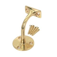 BRASS/CHROME~HANDRAIL BRACKET & SCREWS Hand Rail Bannister Support Stairs Pack