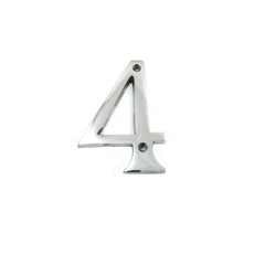 House Door Numerals Numbers - Number 0 to 9 in Satin Chrome Finish 75mm