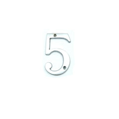 House Door Numerals Numbers - Number 0 to 9 in Satin Chrome Finish 75mm