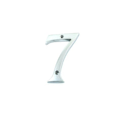 House Door Numerals Numbers - Number 0 to 9 in Satin Chrome Finish 75mm