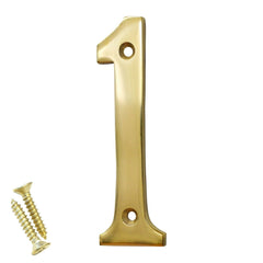 House Door Numerals Numbers - Number 0 to 9 in Polished Brass Finish - 50mm
