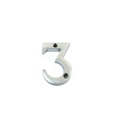 House door numerals numbers - numbers : 0 - 9 in polished chrome finish - 50 mm