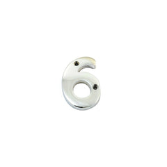 House door numerals numbers - numbers : 0 - 9 in polished chrome finish - 50 mm