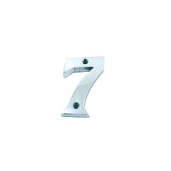 House door numerals numbers - numbers : 0 - 9 in polished chrome finish - 50 mm