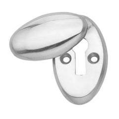 Oval design door lock keyhole cover escutcheon polished chrome & polished brass