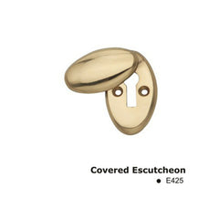 Oval design door lock keyhole cover escutcheon polished chrome & polished brass