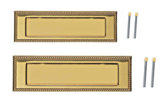 Georgian brass letter plate 10" x 3" 8" x 3" 275 x 88mm post box sprung LP