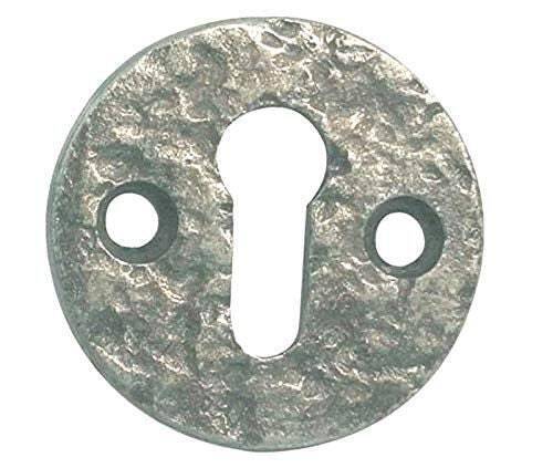 Handforged iron traditional pewter door keyhole escutcheons lock cover