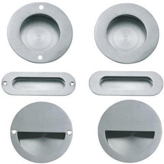 Flush Pull for Sliding Door in Satin Finish Circular Oval Rectangular Recessed