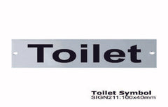 Rectangular Toilet Sign 150 x 50mm -Satin finish
