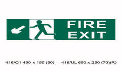 Fire Exit Health and safety sign with man walking - 450 x 150mm-Chose photo