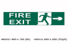 Fire Exit Health and safety sign with man walking - 450 x 150mm-Chose photo