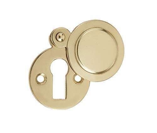 Polished brass 32mm keyhole covered escutcheon