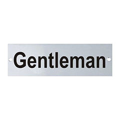 Gentleman sign rectangular in satin stainless steel from euroart