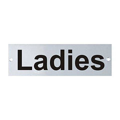 Ladies sign rectangular in satin stainless steel from euroart
