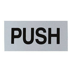 Push sign rectangular in satin stainless steel from euroart