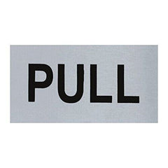 Pull sign rectangular in satin stainless steel from euroart