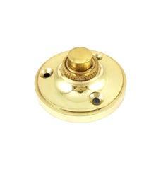 Victorian round shape door bell push press button 52mm in polished brass