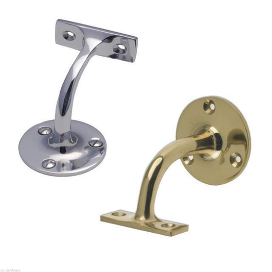 Handrail Stair Brackets In Polished Chrome & Polished Brass EUROART