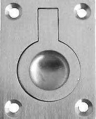 Flush ring pull handle 38mm x 50mm - satin chrome