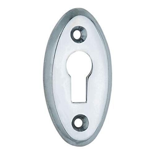 Oval plain escutcheon cover escutcheon + screws - polished chrome finish by