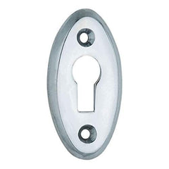 Oval plain escutcheon cover escutcheon + screws - polished chrome finish by