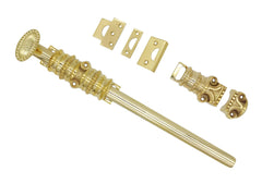 Surface Sliding Bolt-12"|12 inch|Door Bolt|Bolt with Decorative knobs|Oval knob Sliding Bolts|Polished Brass