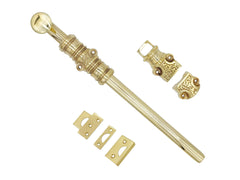 Surface Sliding Bolt-12"|12 inch|Door Bolt|Bolt with Decorative knobs|Oval knob Sliding Bolts|Polished Brass
