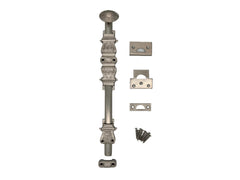 Surface Sliding Bolt-12"|12 inch|Door Bolt|Bolt with Decorative knobs|Oval knob Sliding Bolts|Satin Nickel