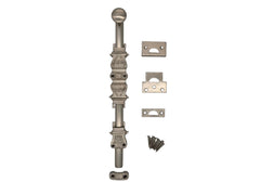 Surface Sliding Bolt-12"|12 inch|Door Bolt|Bolt with Decorative knobs|Oval knob Sliding Bolts|Satin Nickel