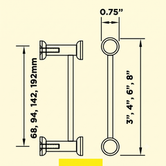Atlas Luxury Interior Handle for Cabinet & Wardrobe Doors (Multiple Sizes)
