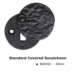 Black antique Standard Covered Escutcheon - 40mm