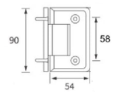 Glass to Glass 90 Degree Hinge – Bevelled Corner