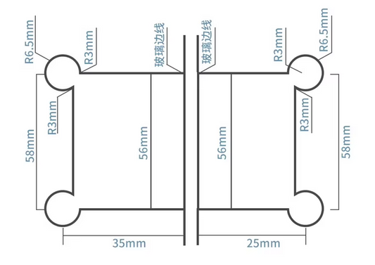 Glass to Glass 135 Degree Hinge – Bevelled Corner