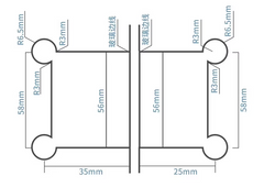 Glass to Glass 135 Degree Hinge – Bevelled Corner