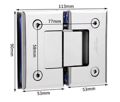 Glass to Glass 180 Degree Hinge – Bevelled Corner