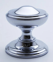 Bold 100mm center door knob with a substantial design, available in premium finishes like polished brass, chrome, and satin chrome. Adds sophistication to residential or commercial entrances.