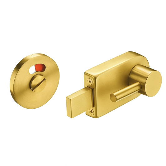SS Disabled Locks in Satin Brass Finish - Indicator Bolt and Release