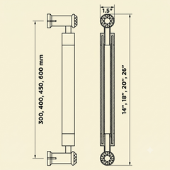 Columna Luxury Interior Door Pull Handle (Multiple Sizes)