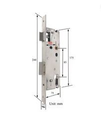 85mm Centre DIN Mortice Lock