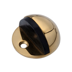 Euro Art Floor Mounted Door Stop in a satin chrome finish, designed to prevent door over-swing while adding a sleek, modern touch to interiors, crafted from durable materials for residential or commercial use.