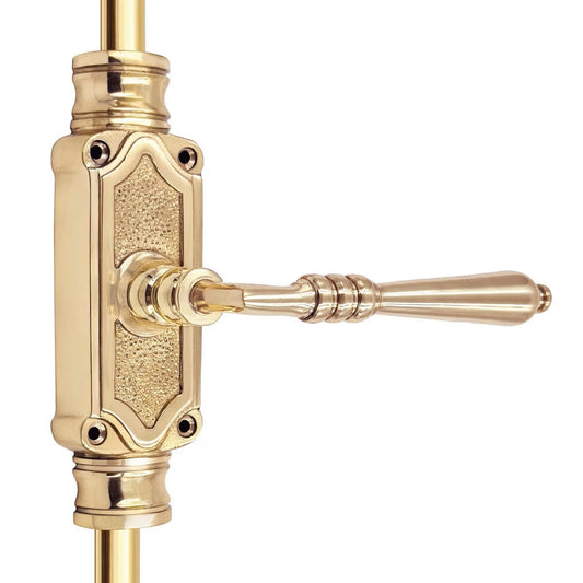 Lever Handle Door Brass Espagnolette Bolt - Upto 9 feet Doors